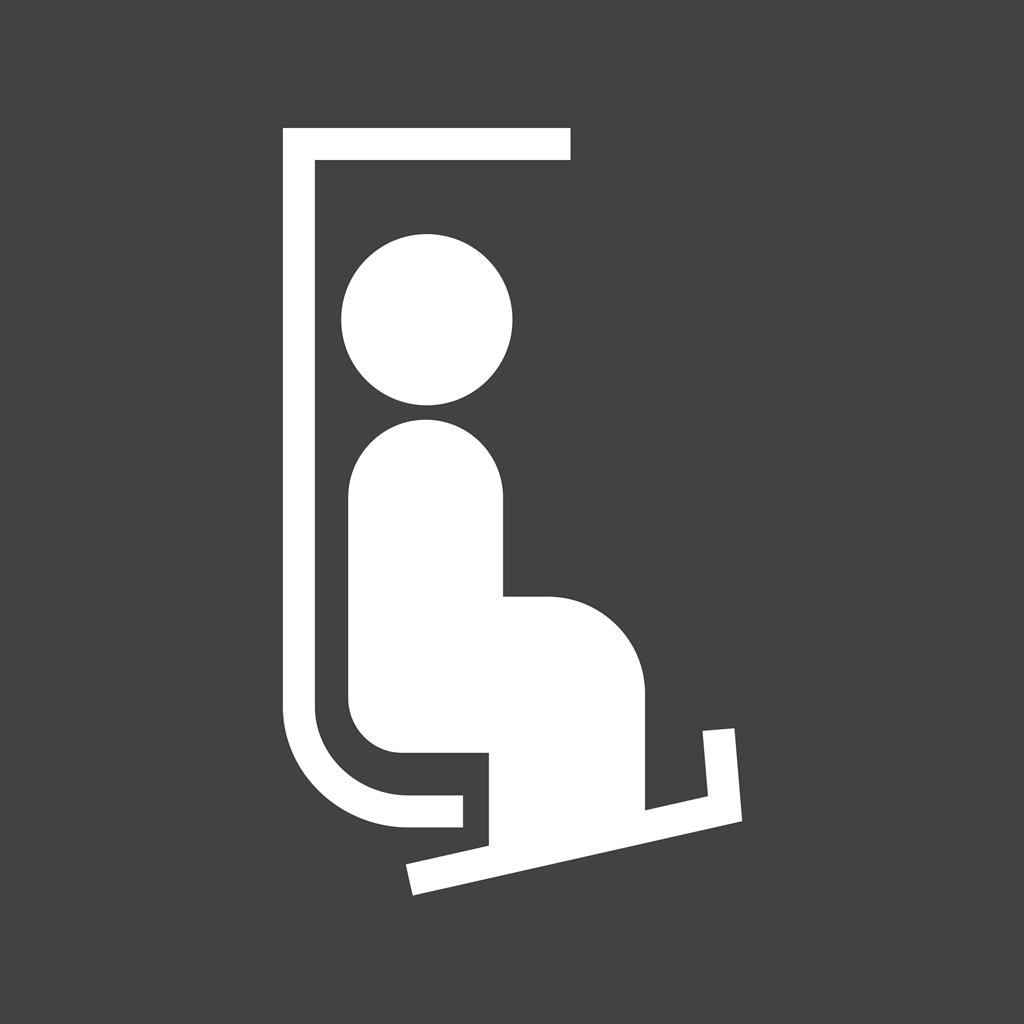 Cable Car Ride Glyph Inverted Icon