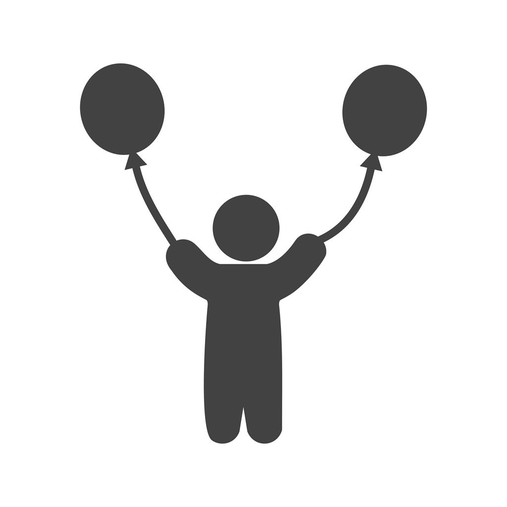 Child with Balloons Glyph Icon