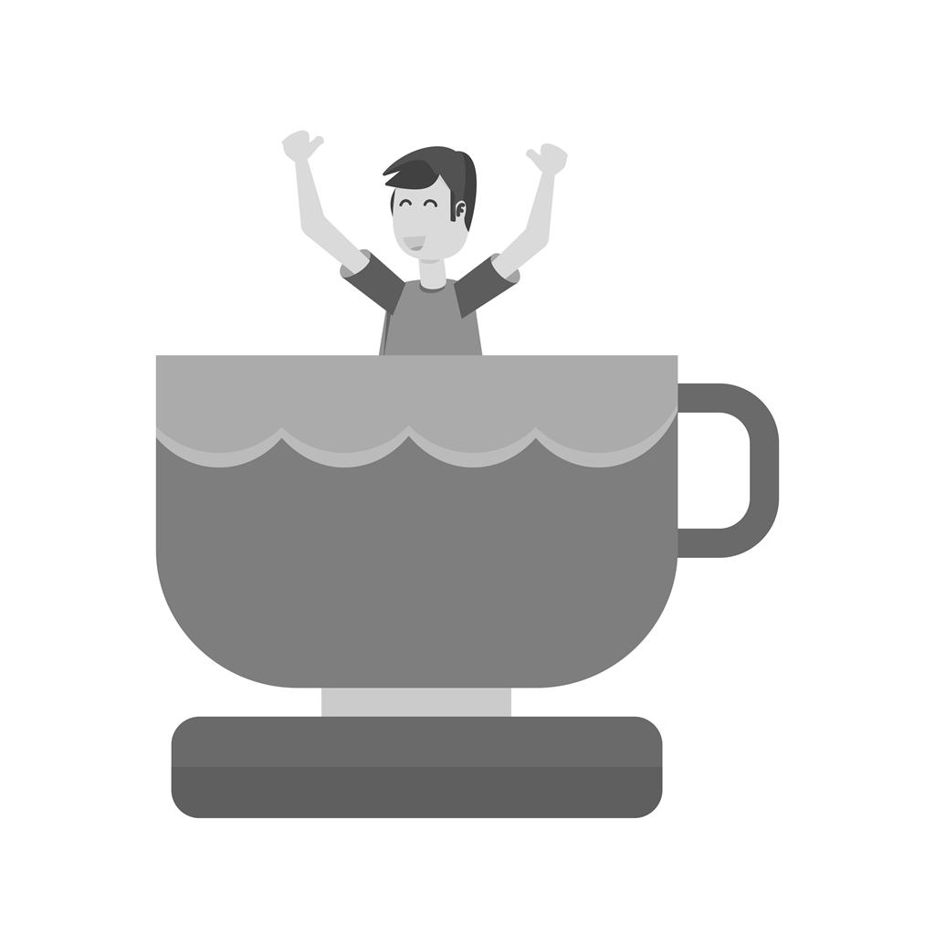 Tea Cups Ride Greyscale Icon