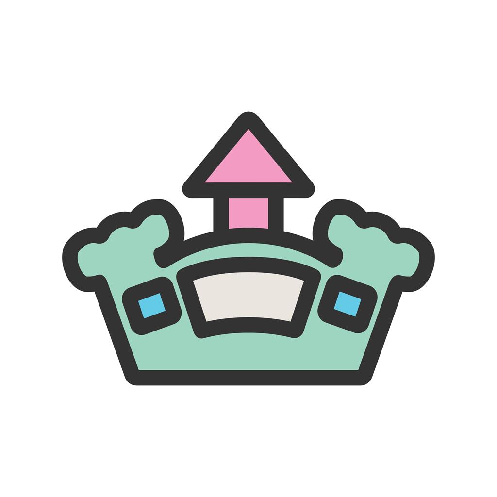 Jumping Castle Line Filled Icon