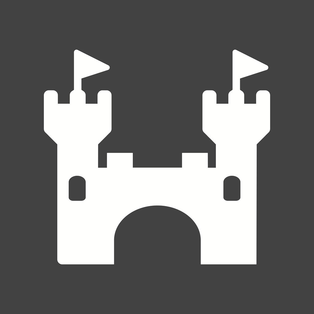 Castle II Glyph Inverted Icon