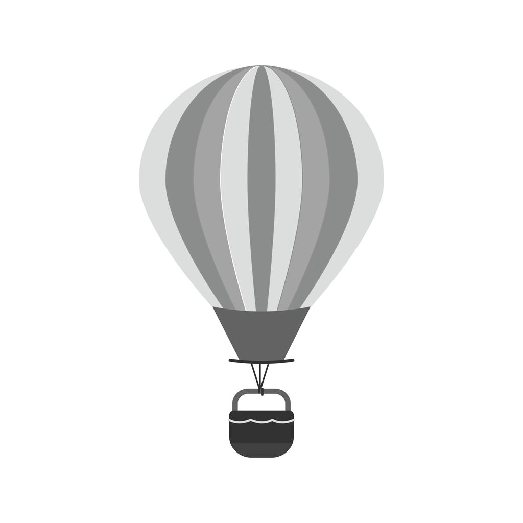 Hot Air Balloon Greyscale Icon