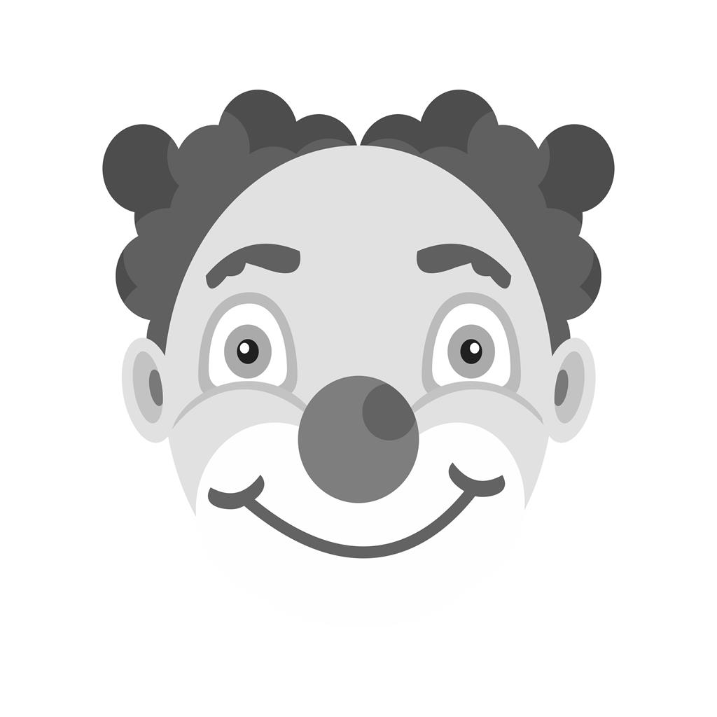 Clown Face Greyscale Icon