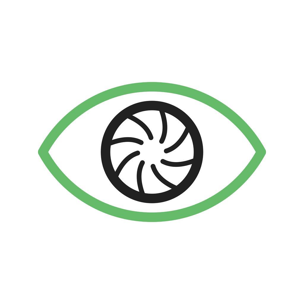 Eye Line Green Black Icon