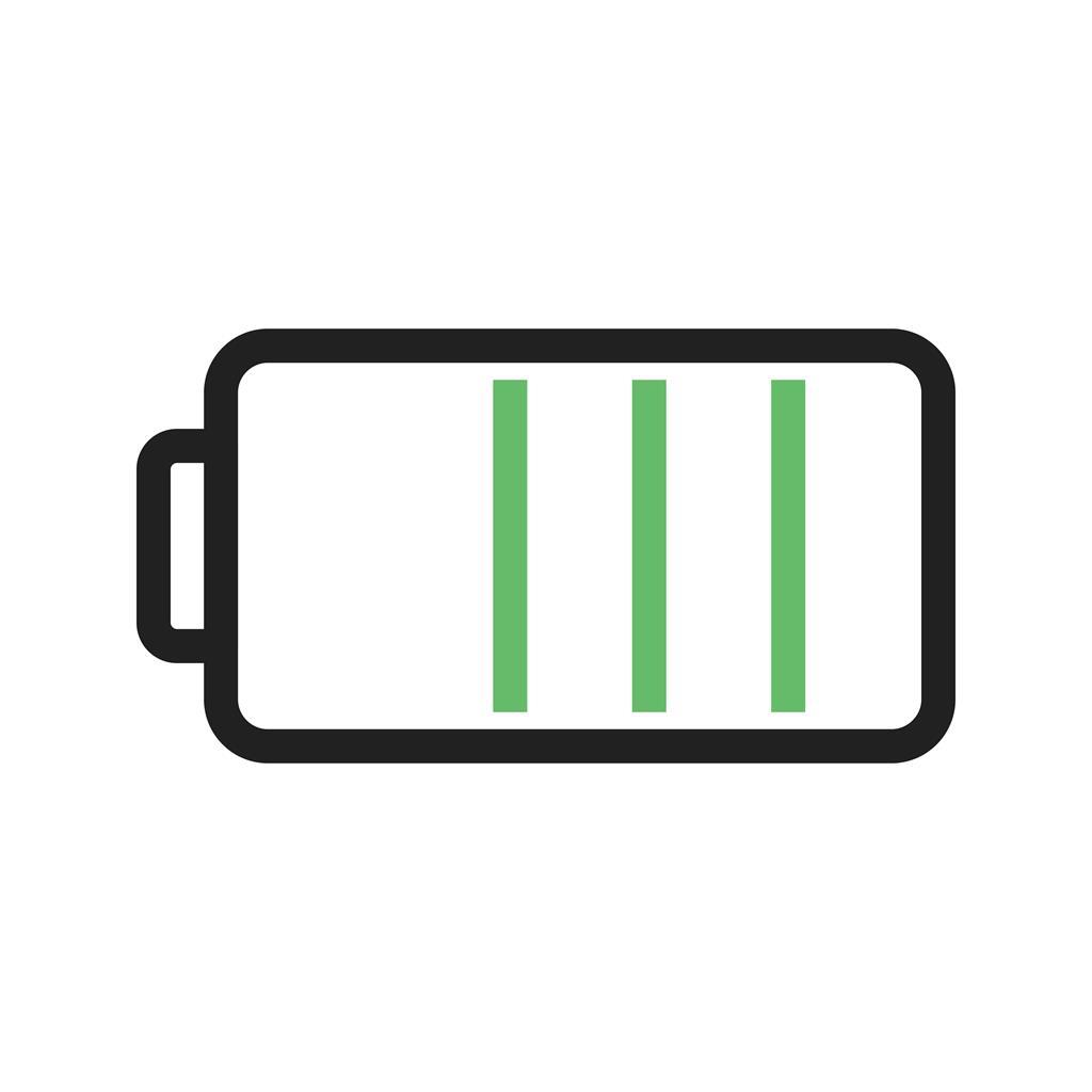 Half Battery Line Green Black Icon