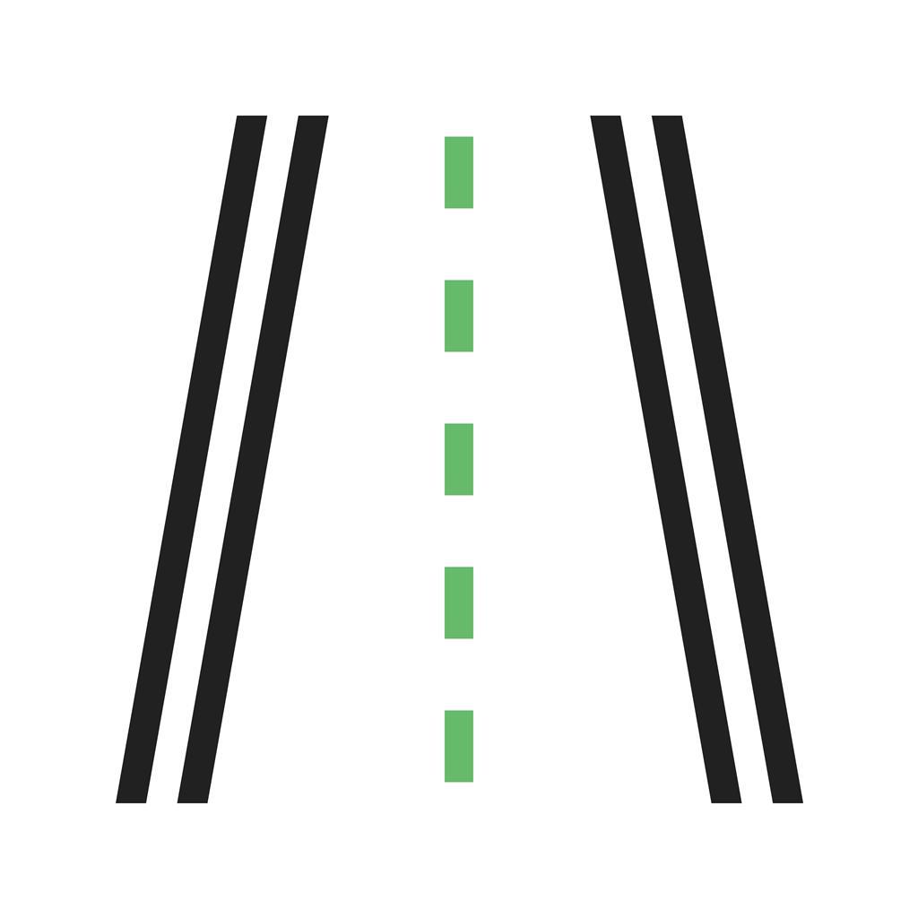 Highway Line Green Black Icon - IconBunny