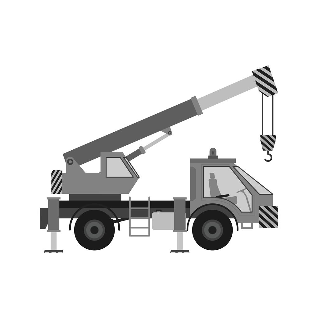 Crane Greyscale Icon - IconBunny