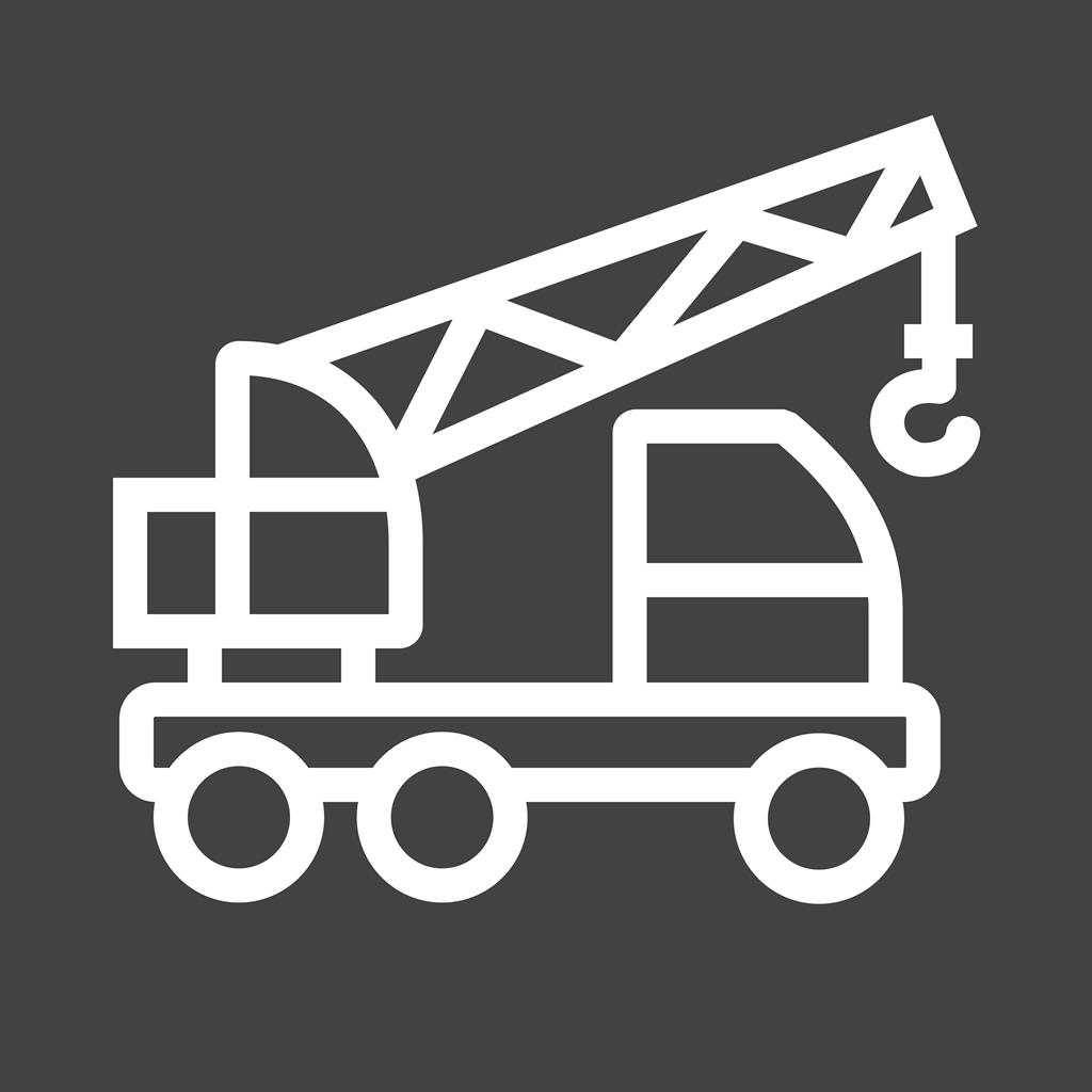 Crane Line Inverted Icon - IconBunny