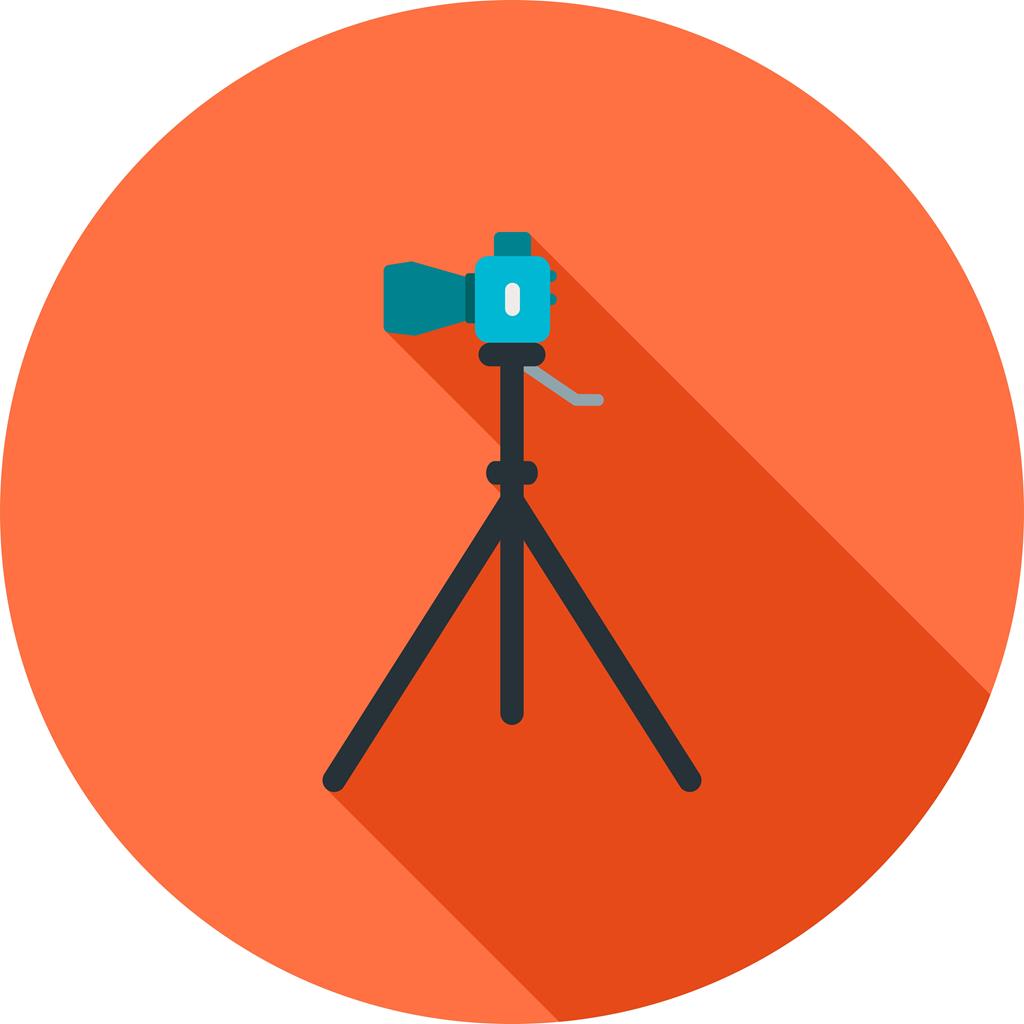 Camera Stand Flat Shadowed Icon