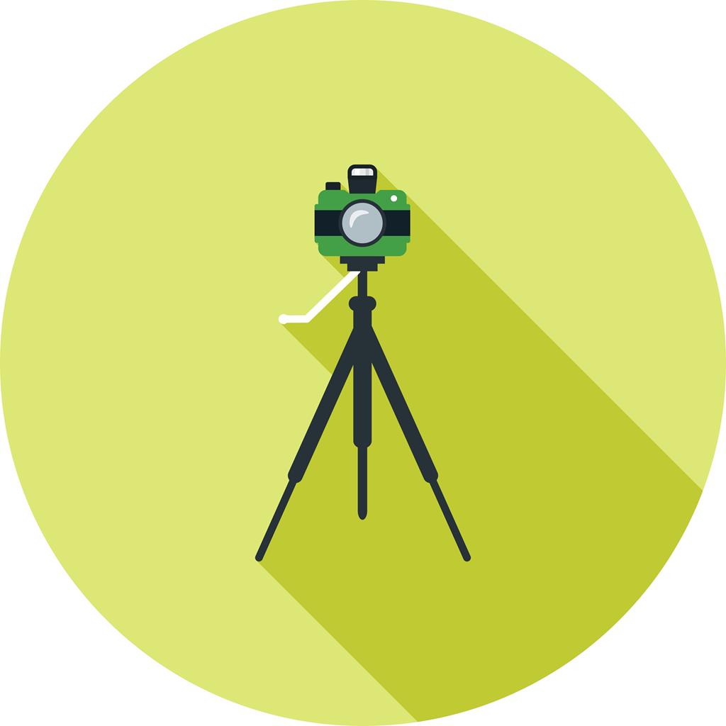 Camera on Stand Flat Shadowed Icon