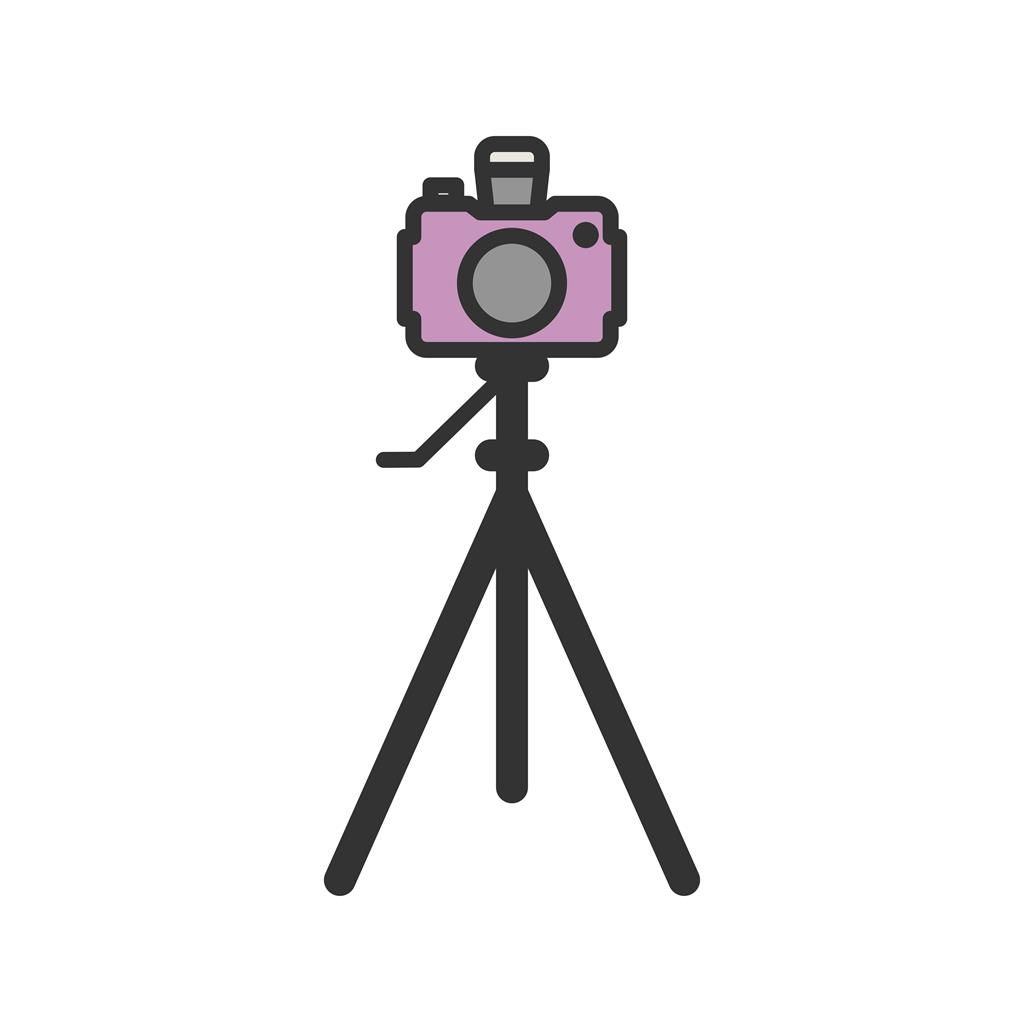 Camera on Stand Line Filled Icon