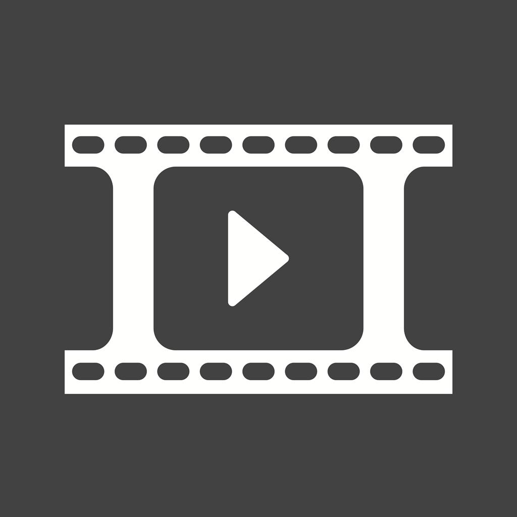 Video Reel Glyph Inverted Icon