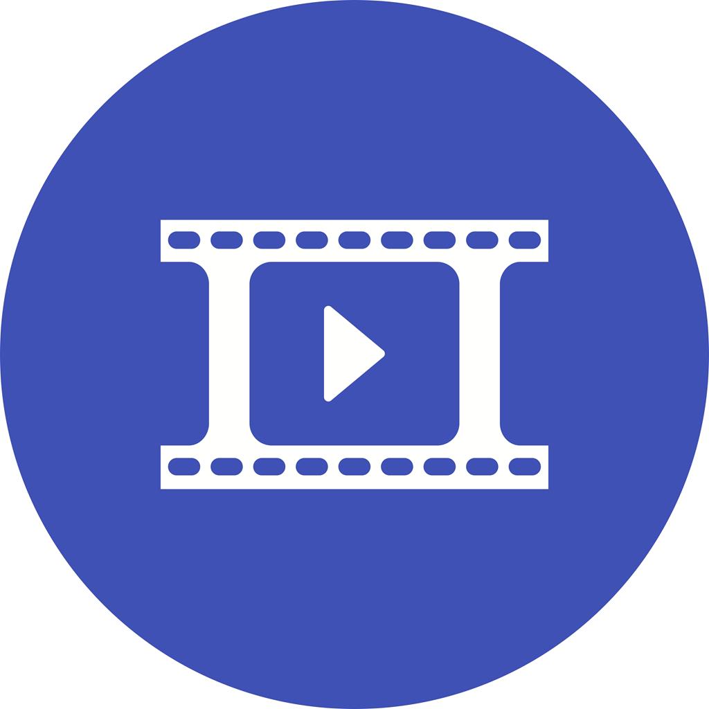 Video Reel Flat Round Icon