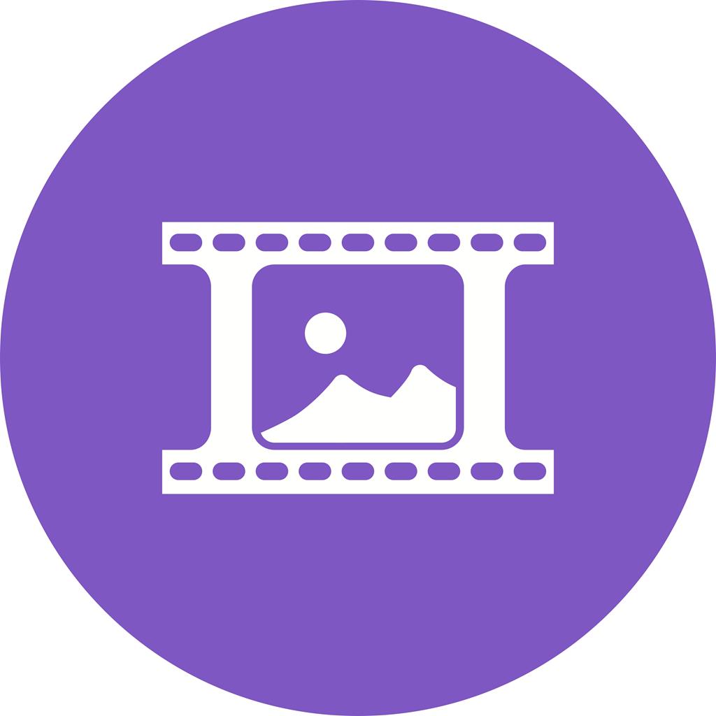 Pictures Reel Flat Round Icon