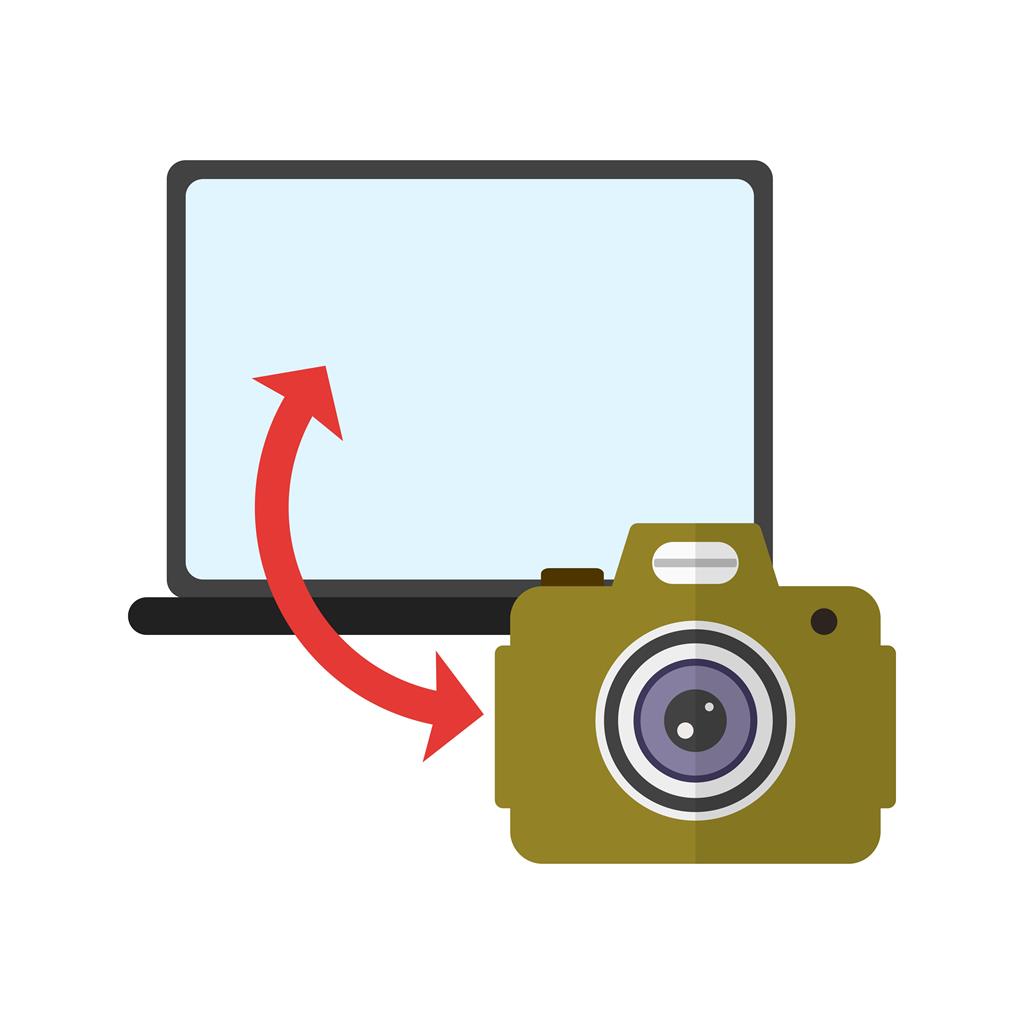 Transfer Images Flat Multicolor Icon