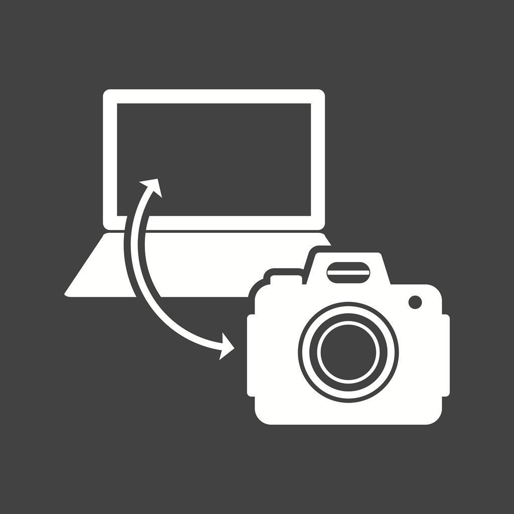 Transfer Images Glyph Inverted Icon