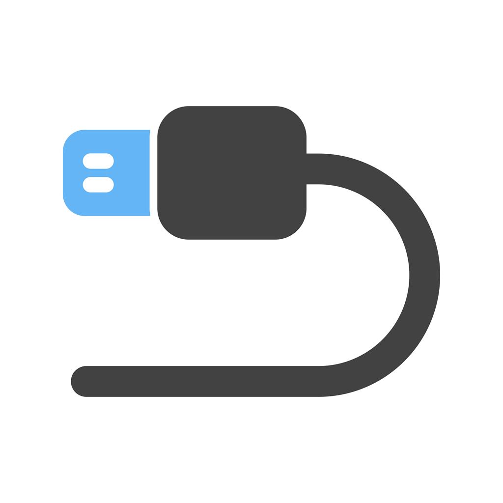USB Cable Blue Black Icon