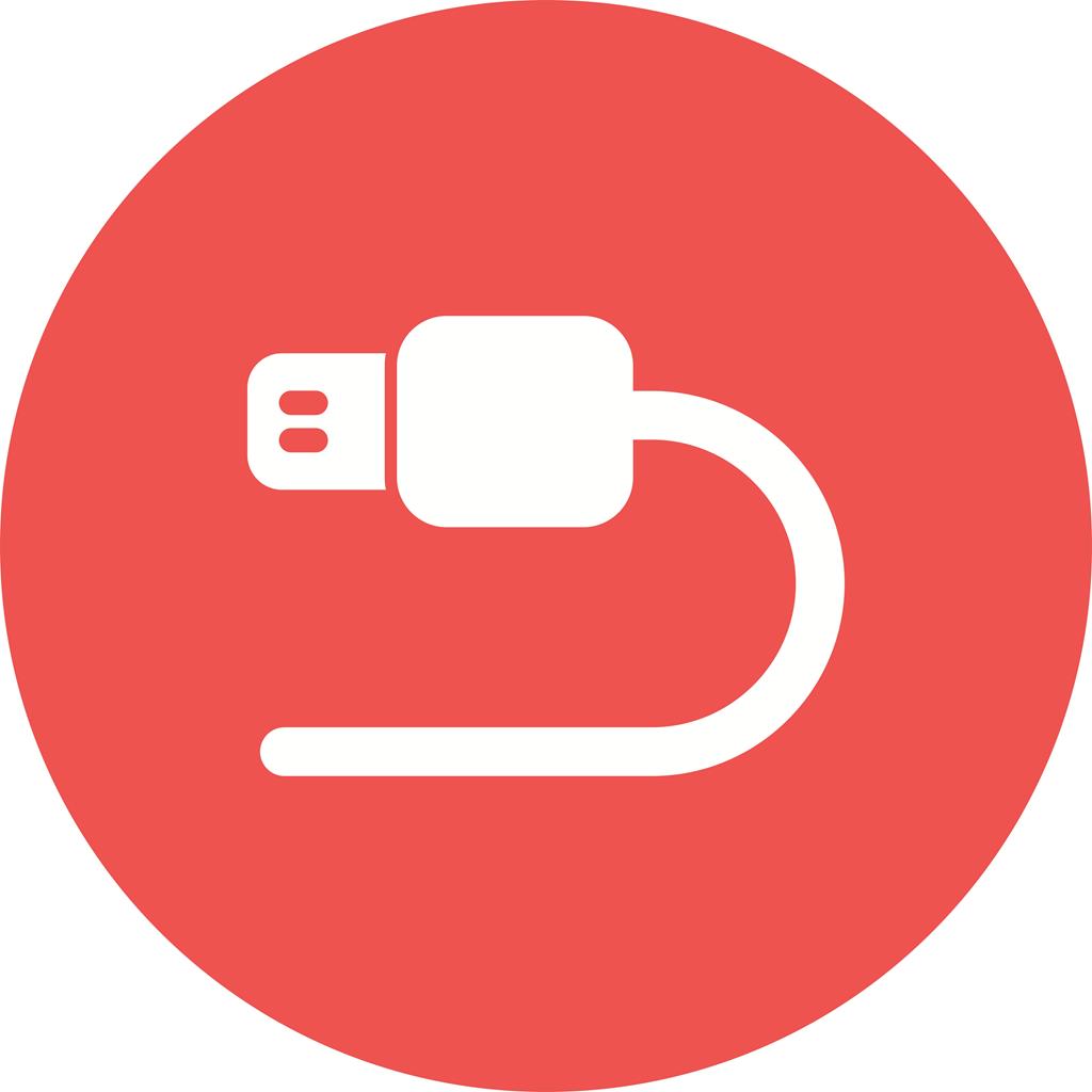 USB Cable Flat Round Icon