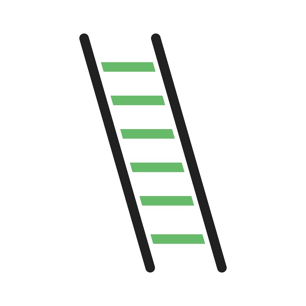 Ladder Line Green Black Icon - IconBunny