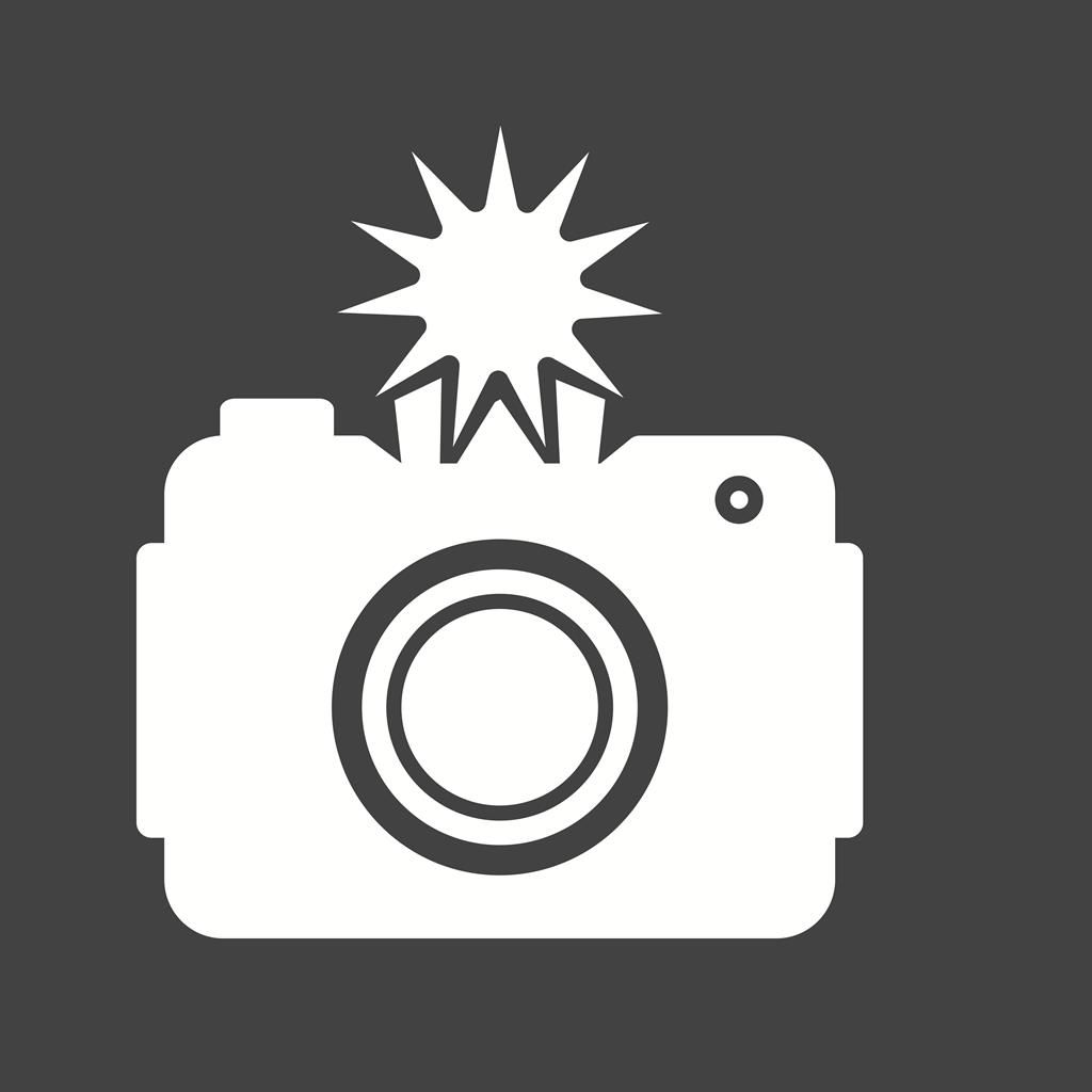 Camera Click Glyph Inverted Icon