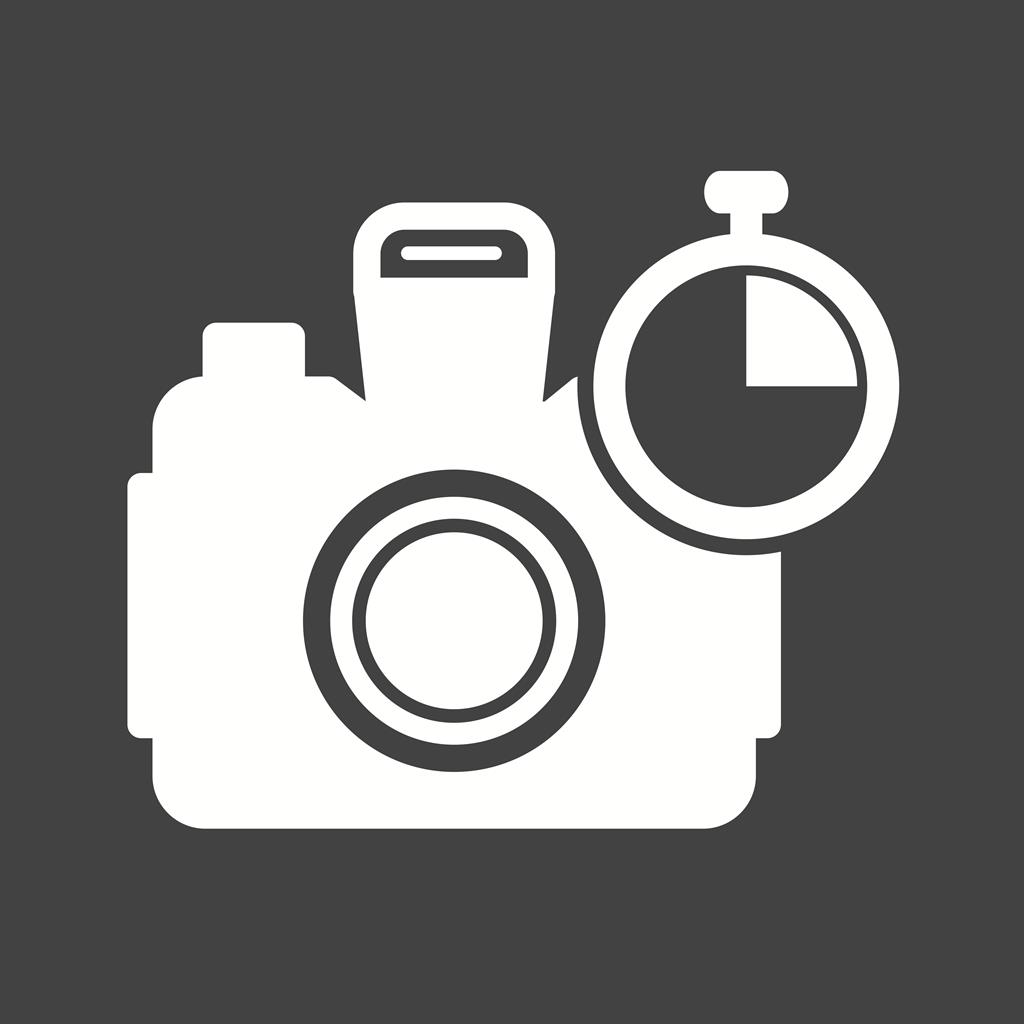 Timer on Camera Glyph Inverted Icon