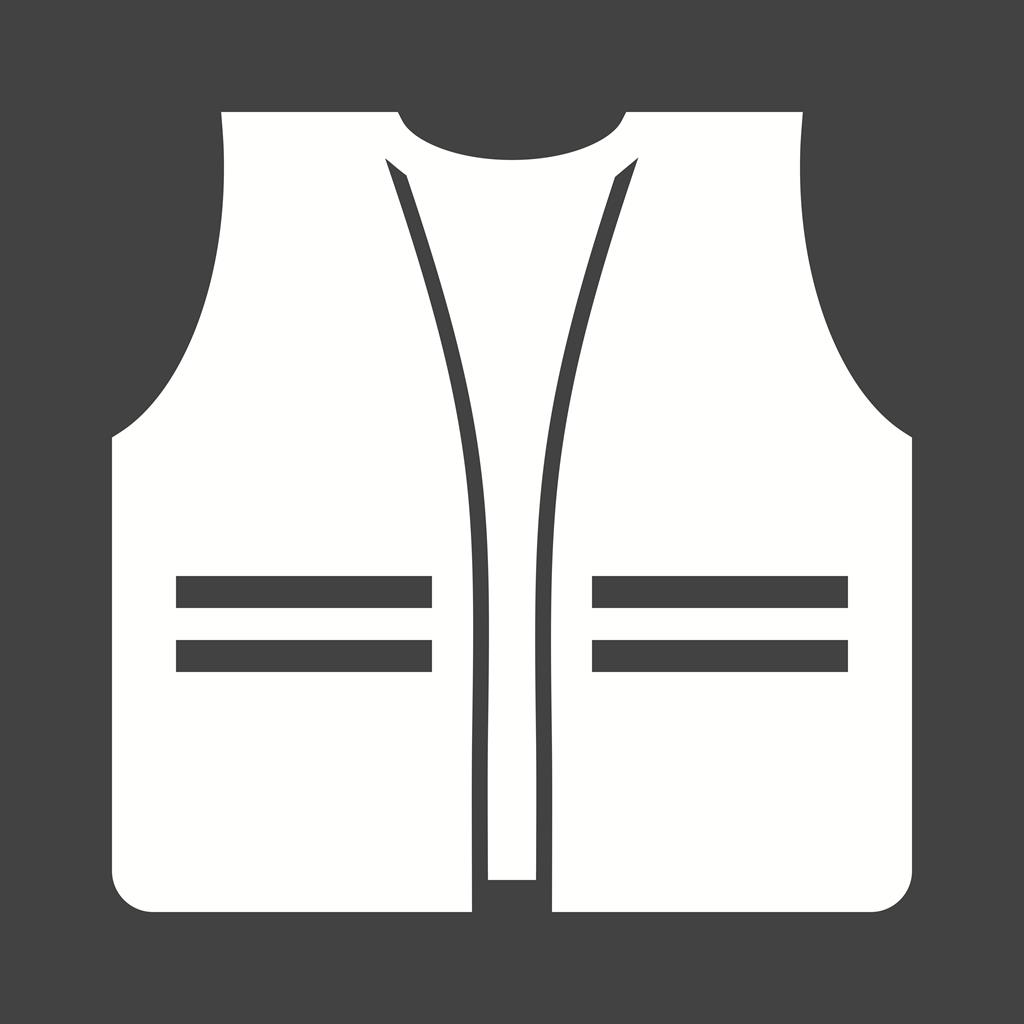 Construction Jacket Glyph Inverted Icon - IconBunny