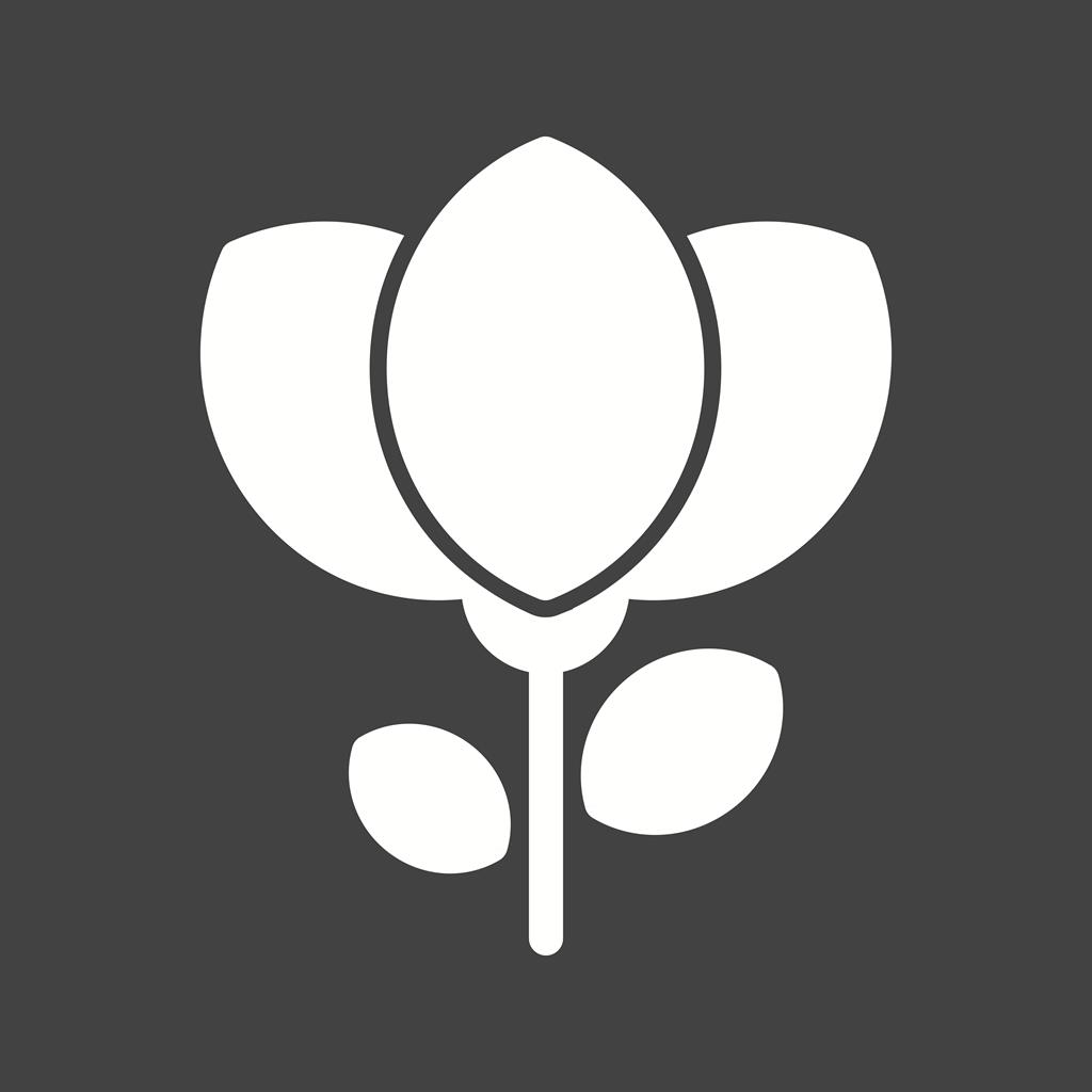 Flower Glyph Inverted Icon
