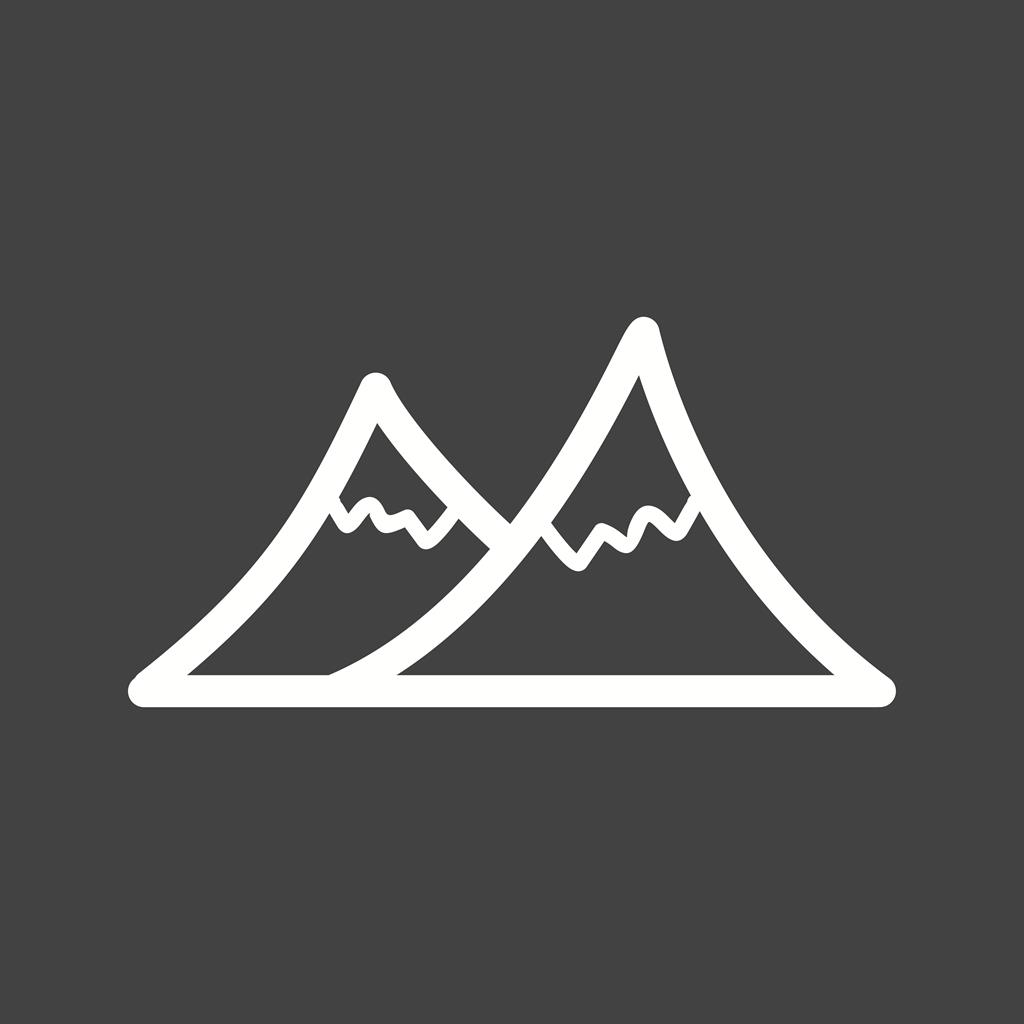 Mountains Line Inverted Icon