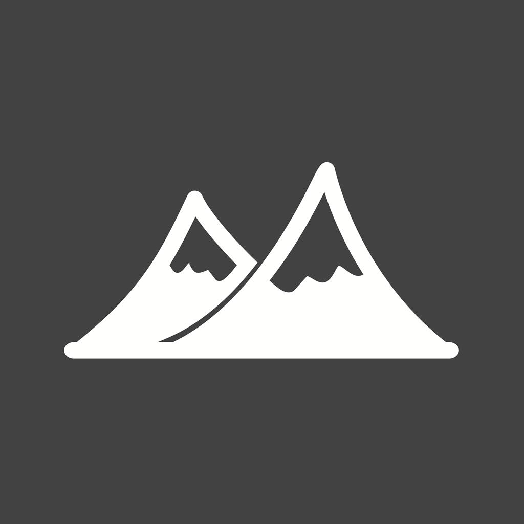 Mountains Glyph Inverted Icon