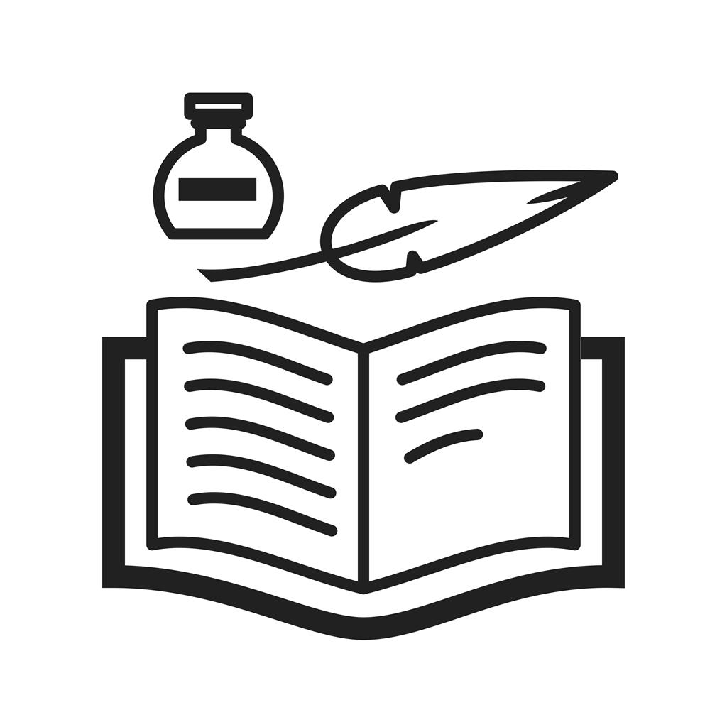 Quill and Book Line Icon