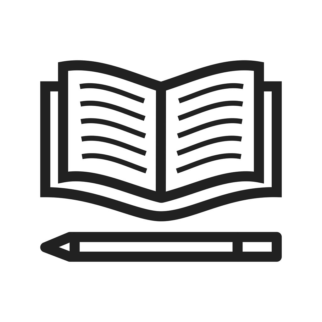 Pencil and Book Line Icon