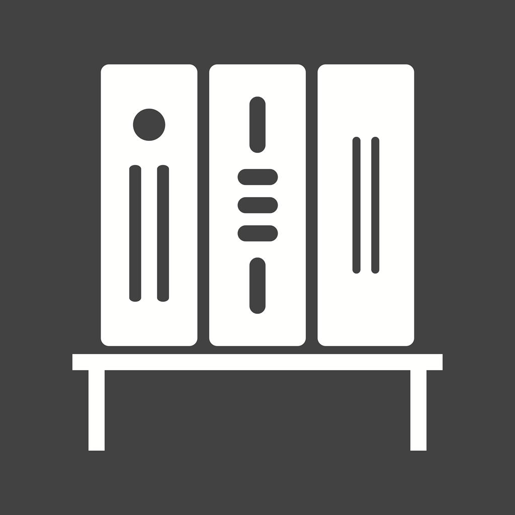 Bookstand Glyph Inverted Icon