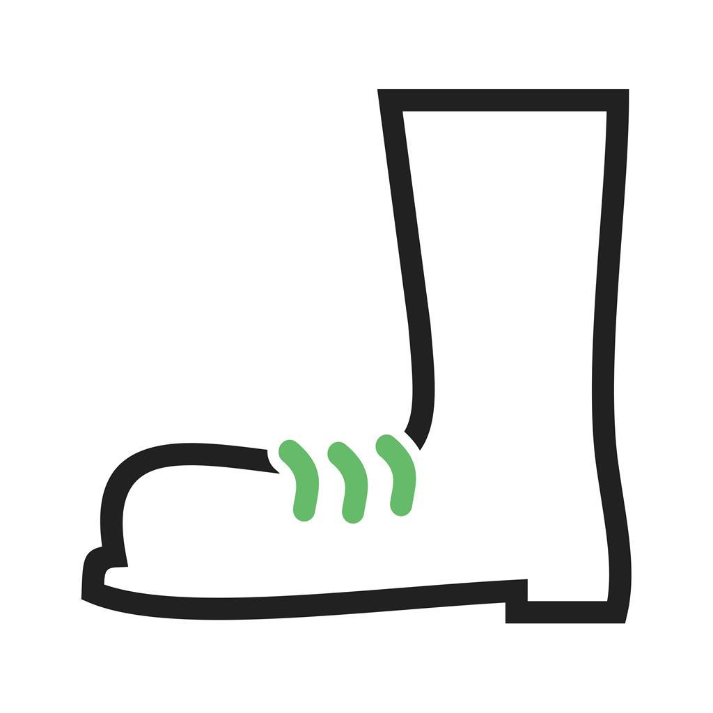 Construction boots Line Green Black Icon - IconBunny