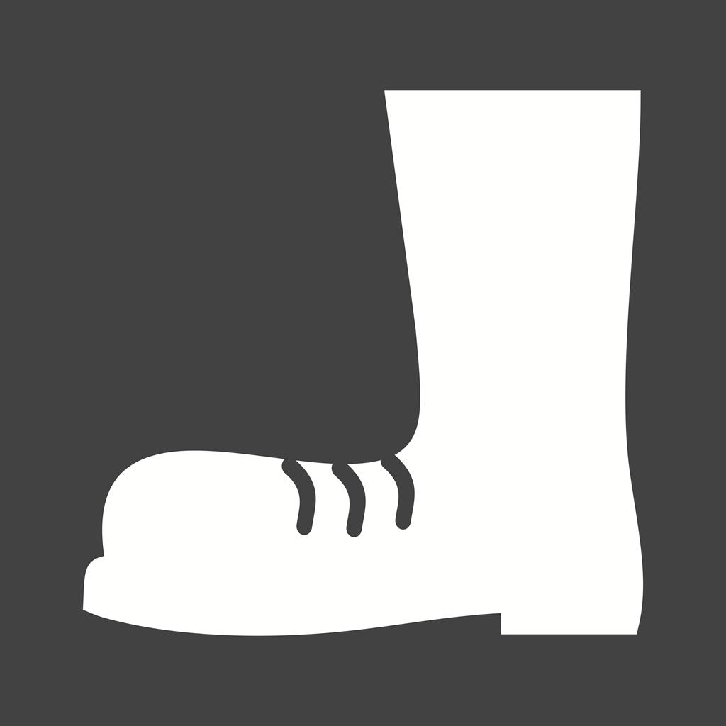 Construction boots Glyph Inverted Icon - IconBunny