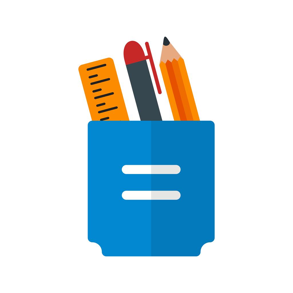 Stationery Flat Multicolor Icon