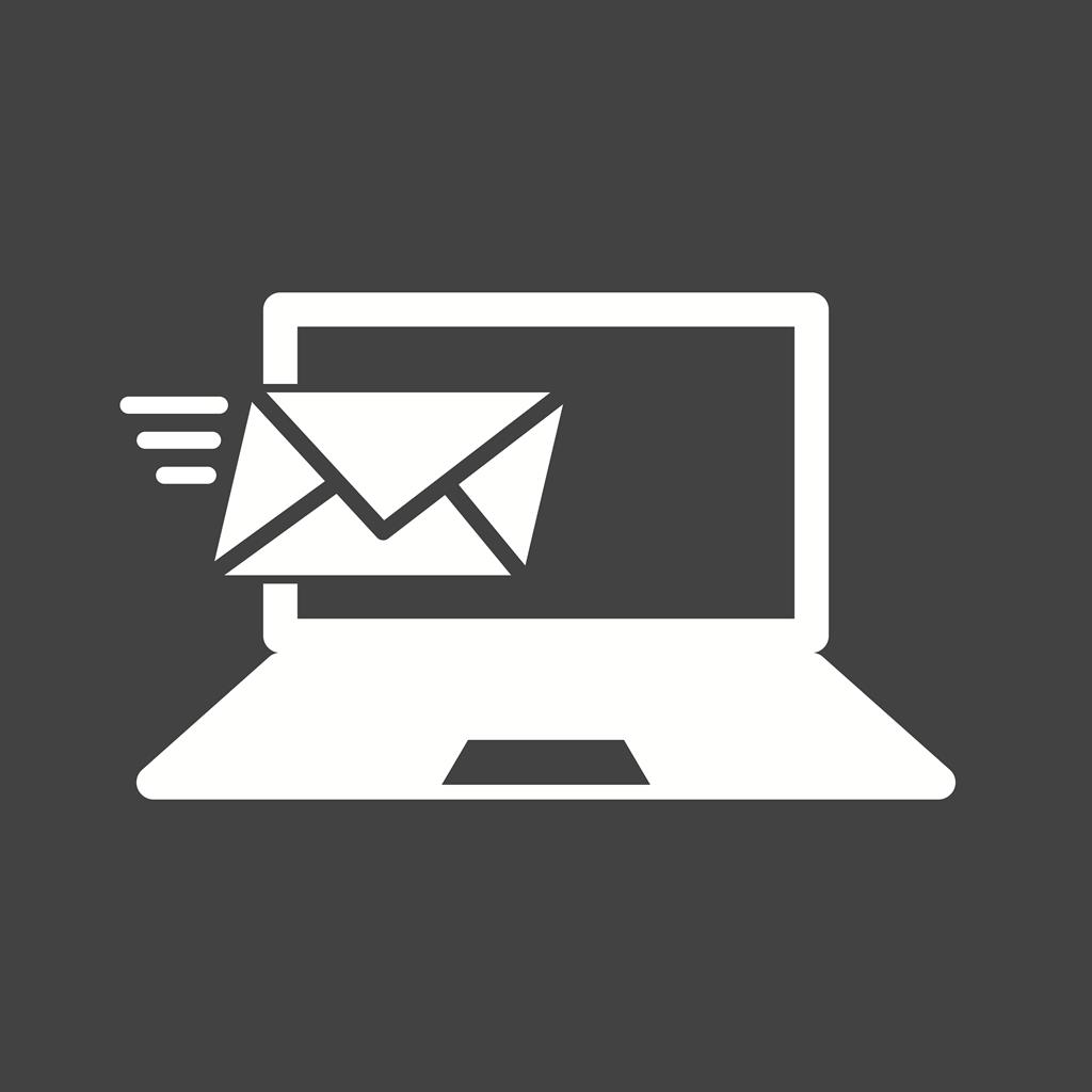 Emails Glyph Inverted Icon
