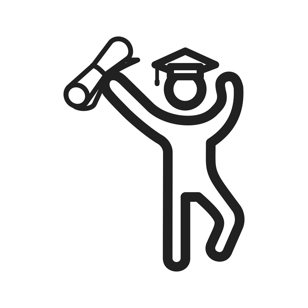 Student Holding Degree Line Icon