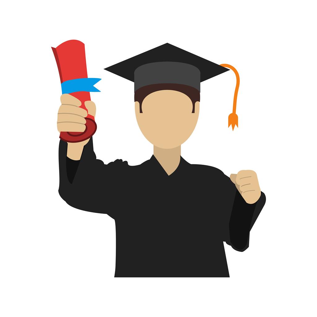 Student Holding Degree Flat Multicolor Icon