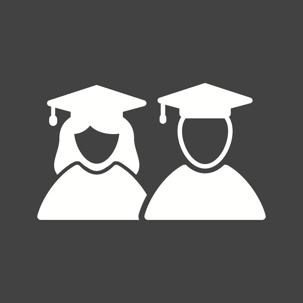 Graduates Glyph Inverted Icon
