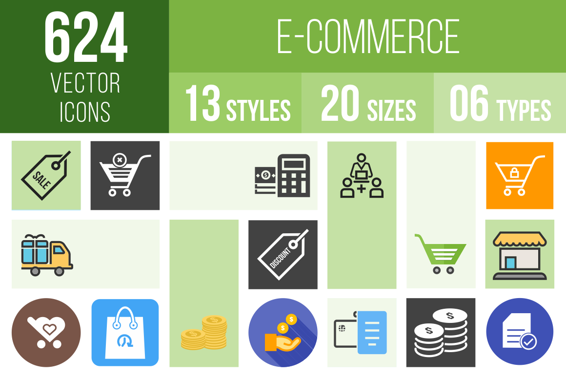 E-Commerce Icons Bundle - Overview - IconBunny