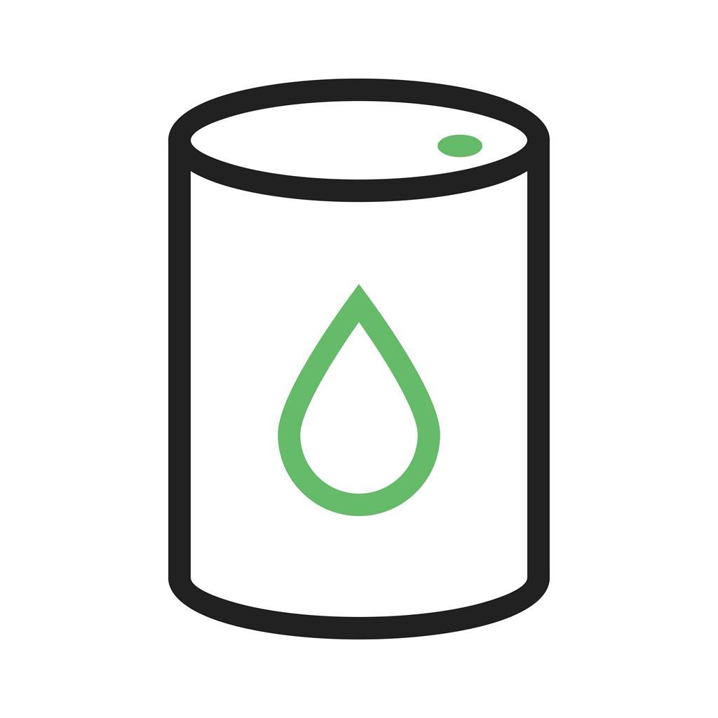 Oil Barrel Line Green Black Icon - IconBunny