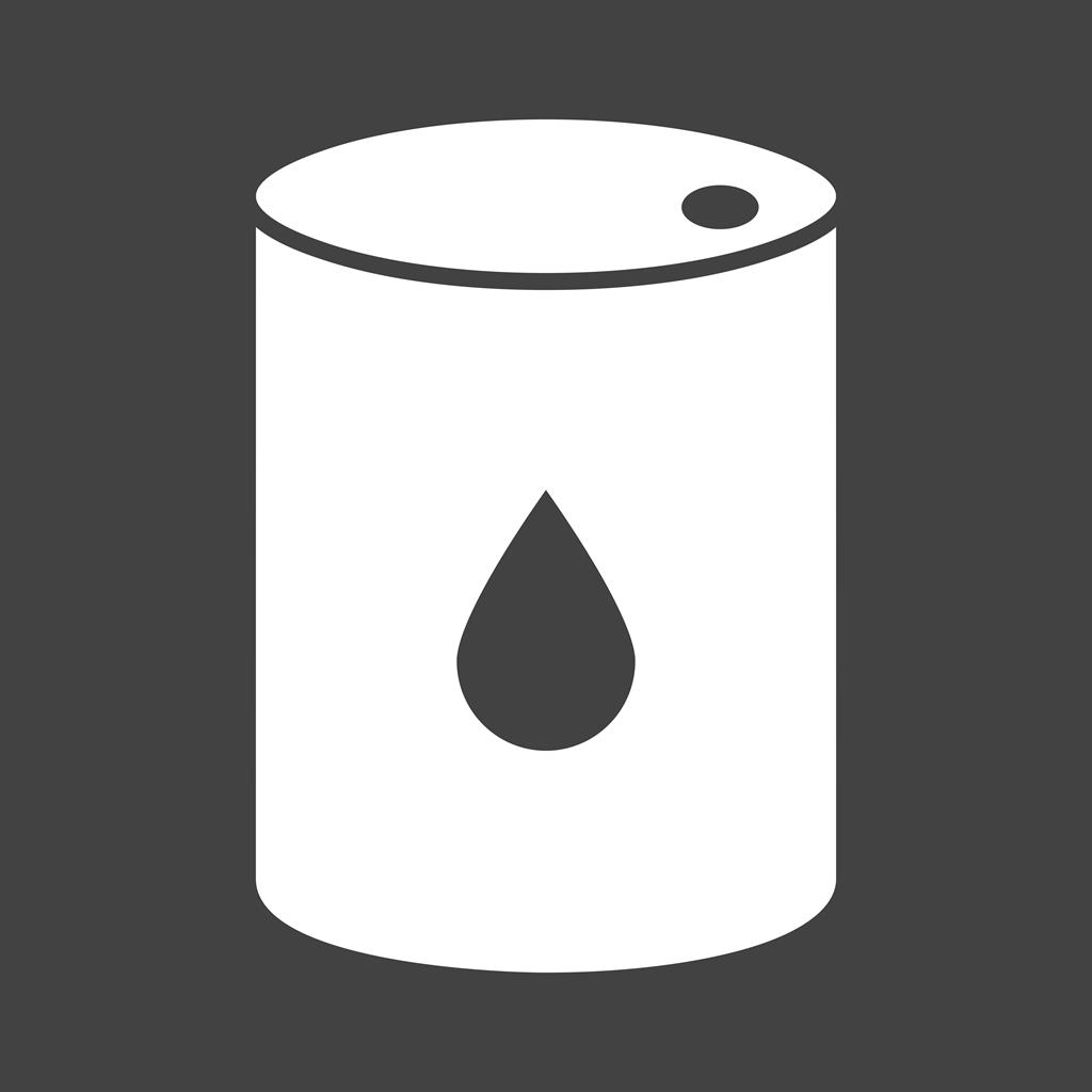 Oil Barrel Glyph Inverted Icon - IconBunny