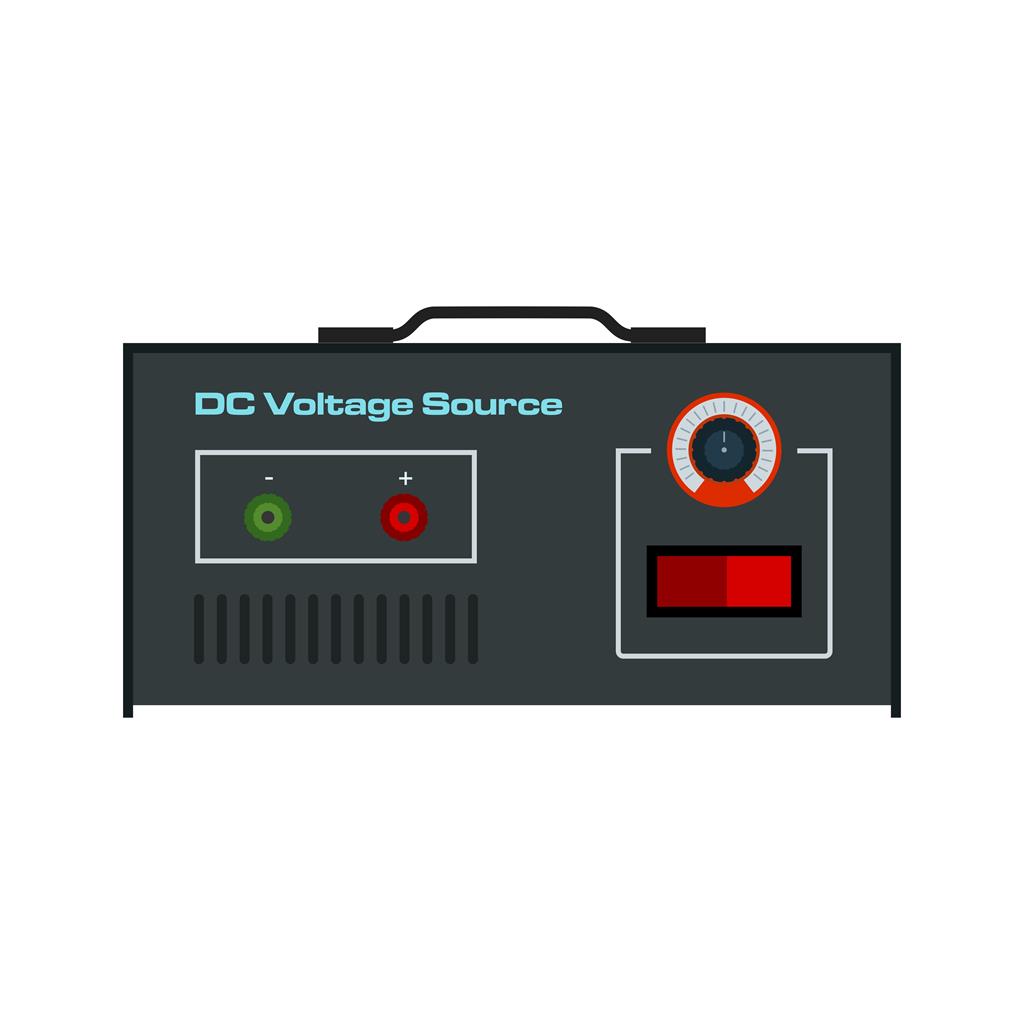 DC Voltage Source Flat Multicolor Icon