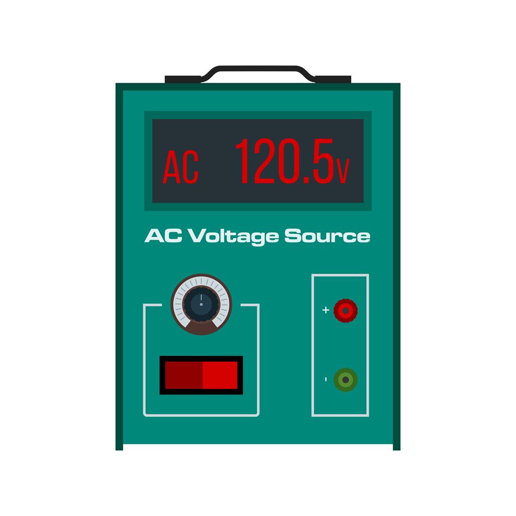 AC Voltage Source Flat Multicolor Icon