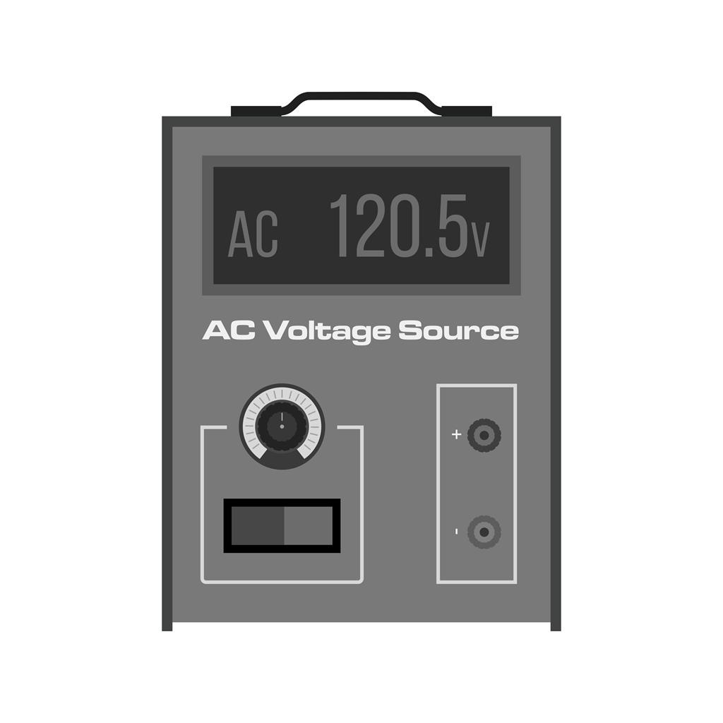 AC Voltage Source Greyscale Icon