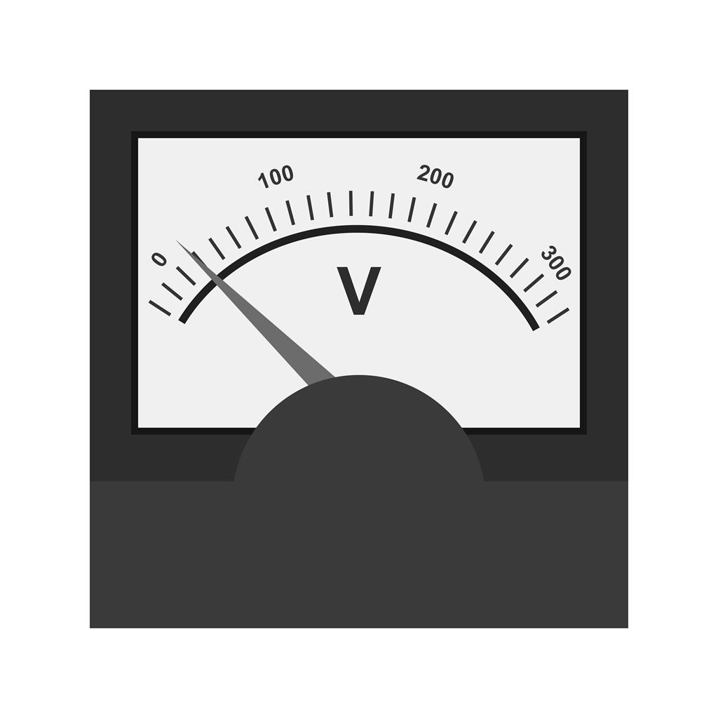 Voltmeter Greyscale Icon