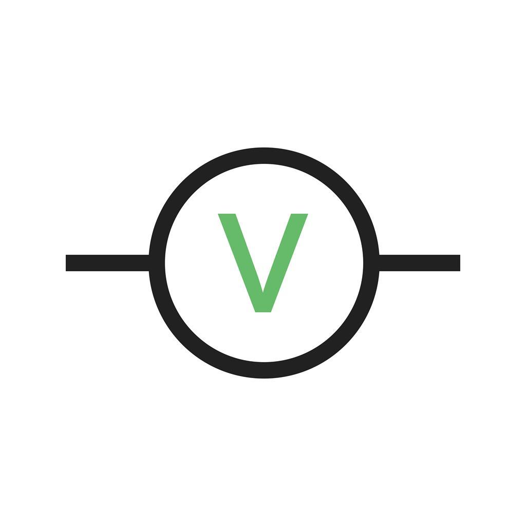 Voltmeter Line Green Black Icon