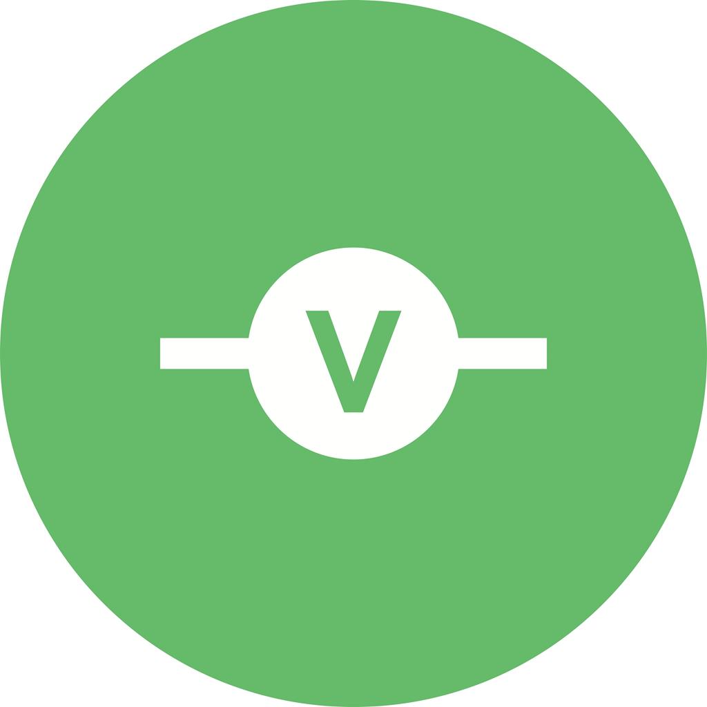Voltmeter Flat Round Icon