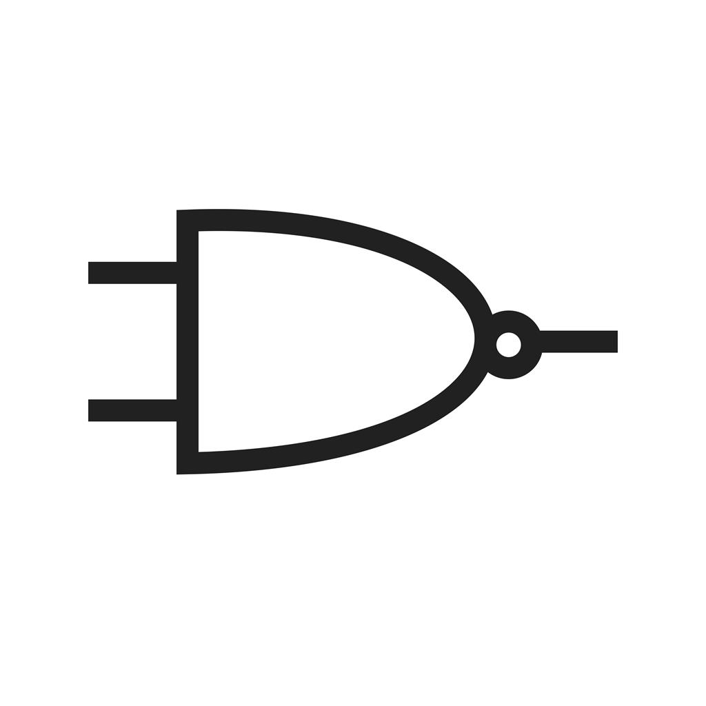 NAND Gate Line Icon
