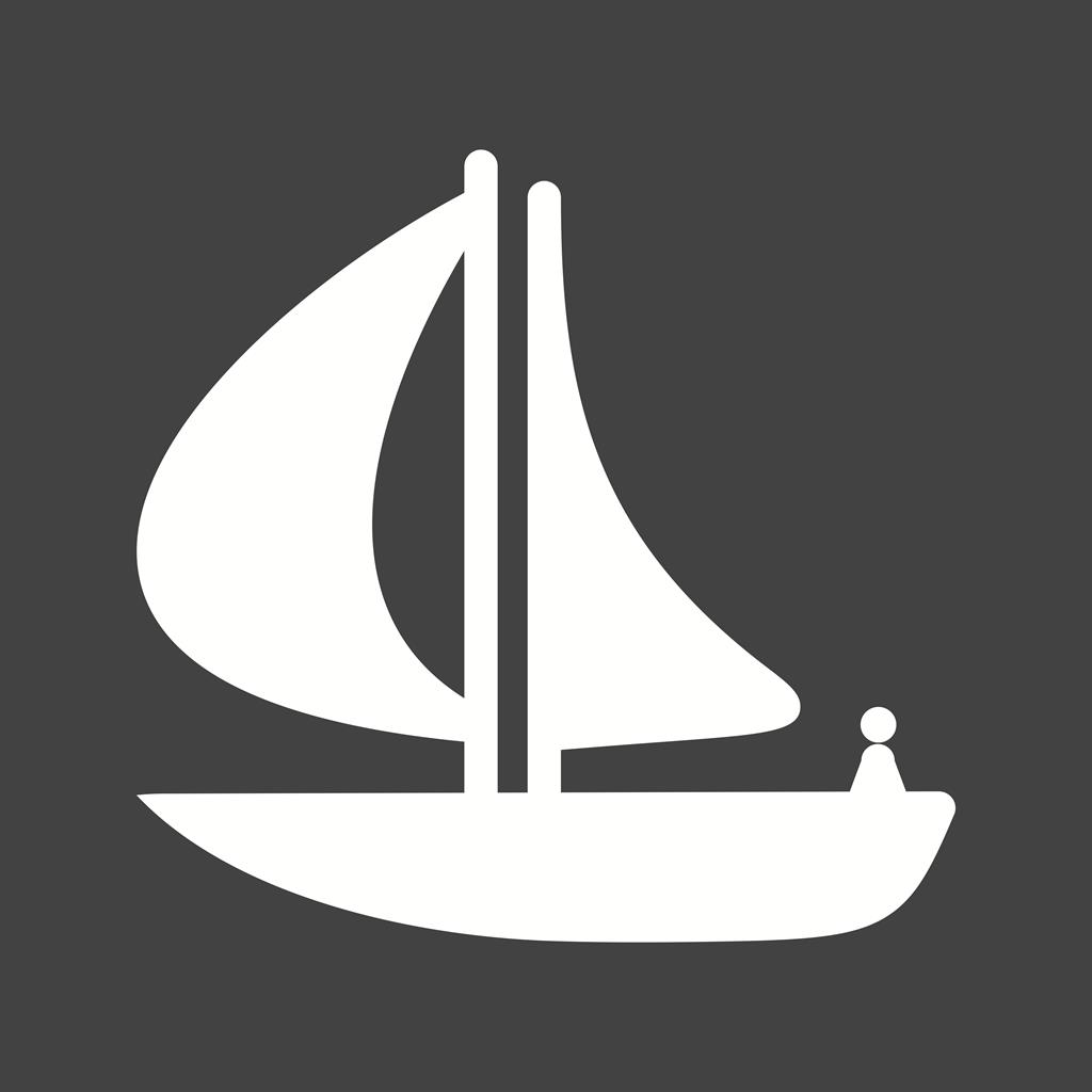 Boat Glyph Inverted Icon